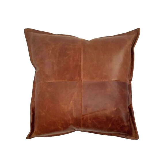 Leather Pillow Large High-quality Thick Hravy Duty with Insert Pottery Barn